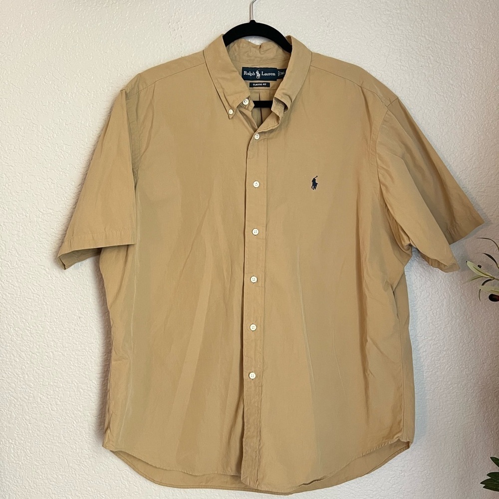 Ralph Lauren Garment-Dyed Oxford Shirt Surrey Tan XL